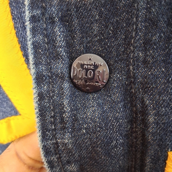 Ralph Lauren Men Denim Baseball Varsity Polo Logo Snap Front Jacket Size XXL - Picture 6 of 11